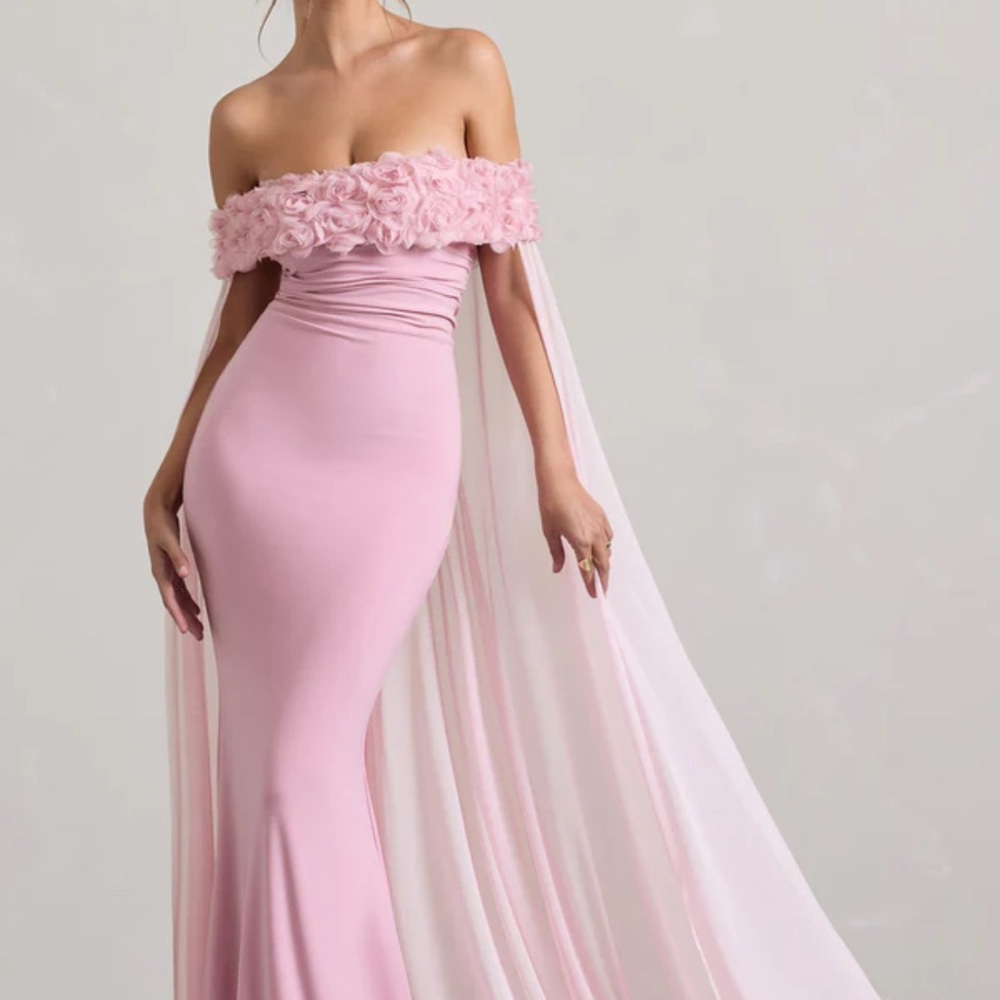 Elegant Pink Off-Shoulder Dress